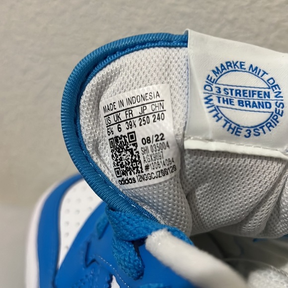 Adidas Unisex Originals Forum Low Shoes In Cloud White/pulse Blue/cloud White - Picture 9 of 9